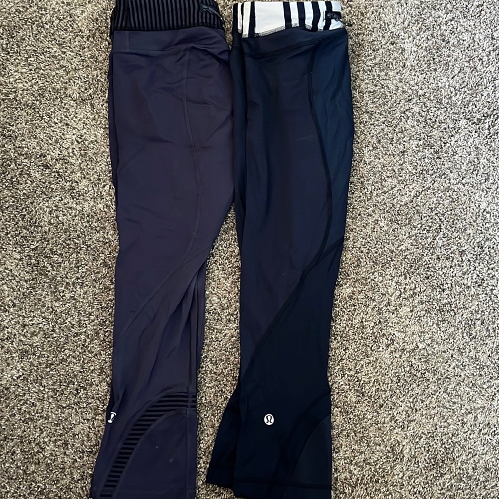 Two pairs of cropped lululemon leggings